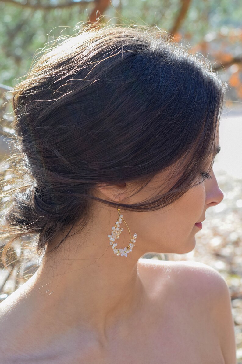 Dalia Boho Glam Bride Filigree Golden Earrings