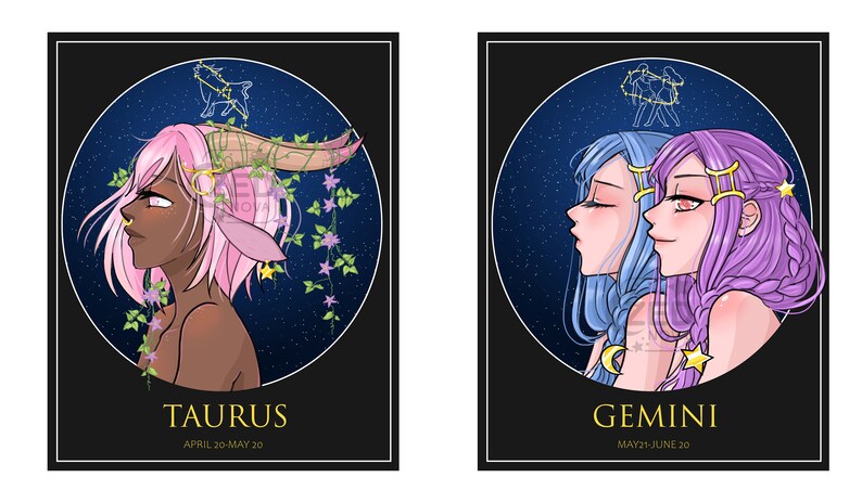 Zodiac Anime art prints