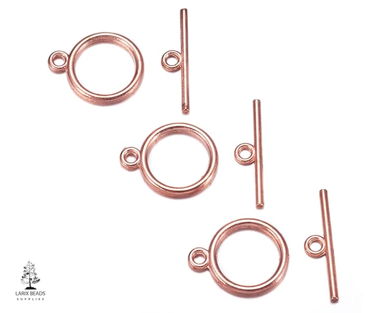 Simple Bar and Ring Clasps Rose Gold T Bar Clasps for Jewelry Jewelry Supplies Rose Gold Jewelry Findings Small Toggle Bar Clasps