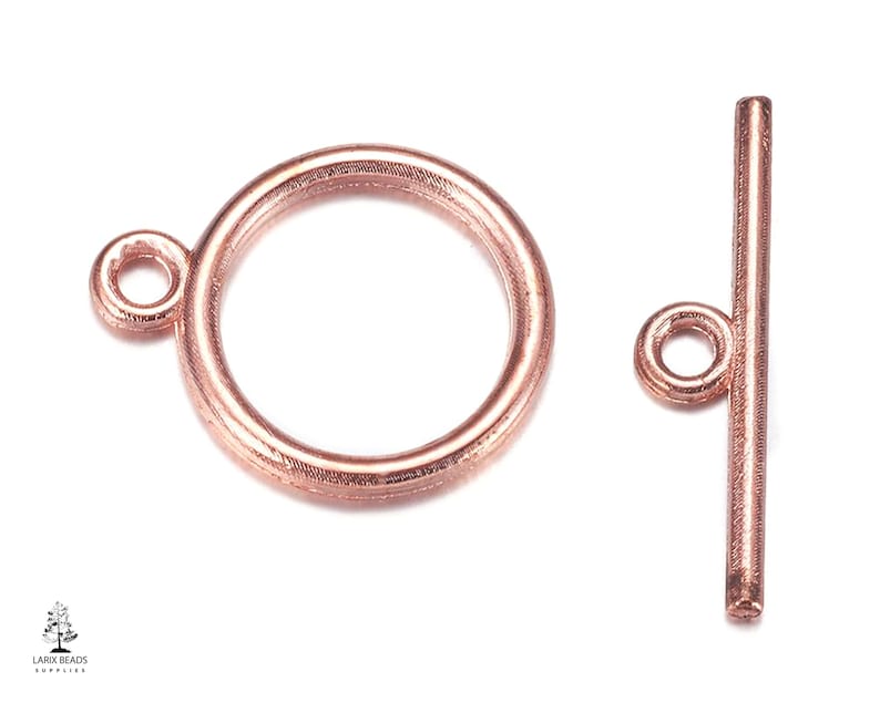 Simple Bar and Ring Clasps Rose Gold T Bar Clasps for Jewelry Jewelry Supplies Rose Gold Jewelry Findings Small Toggle Bar Clasps