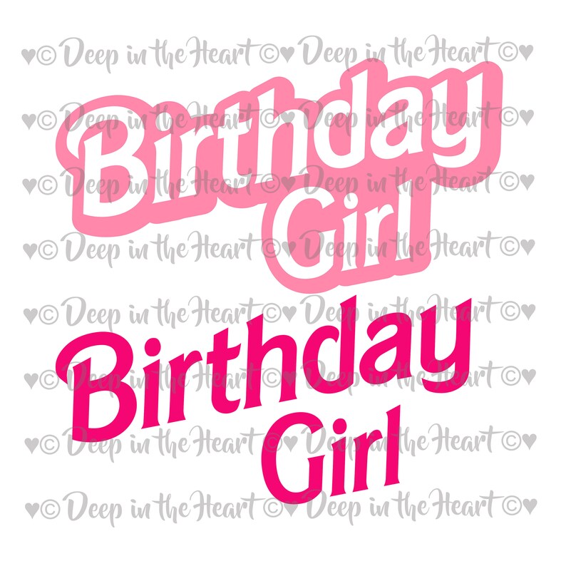 Birthday Girl Barbie Style SVG PNG JPG Instant Zip File | Etsy