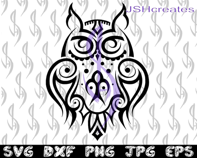 Download Tribal Owl svg Pretty Cute Owl Tribal svg dxf png | Etsy