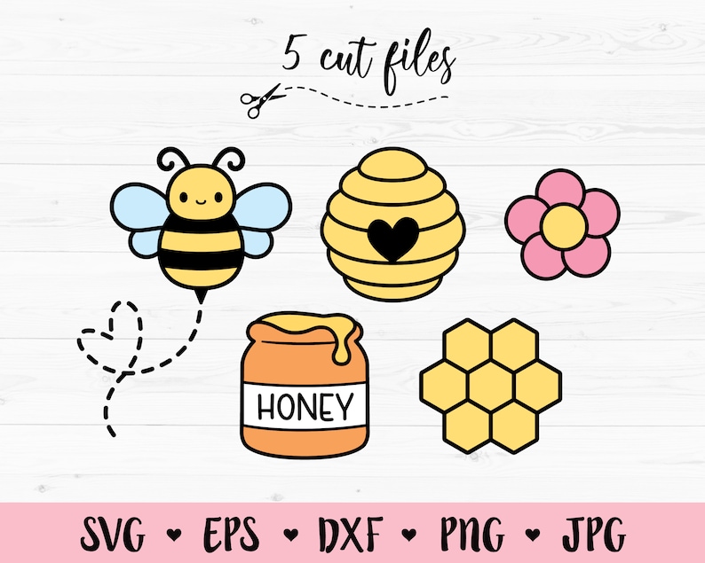 Download Bee layered SVG Bundle Honeycomb Beehive Honey Flower ...