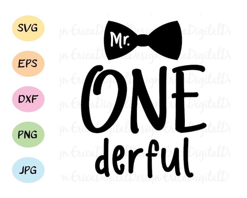 Download Mr. One derful SVG cut file Wonderful boy First birthday | Etsy