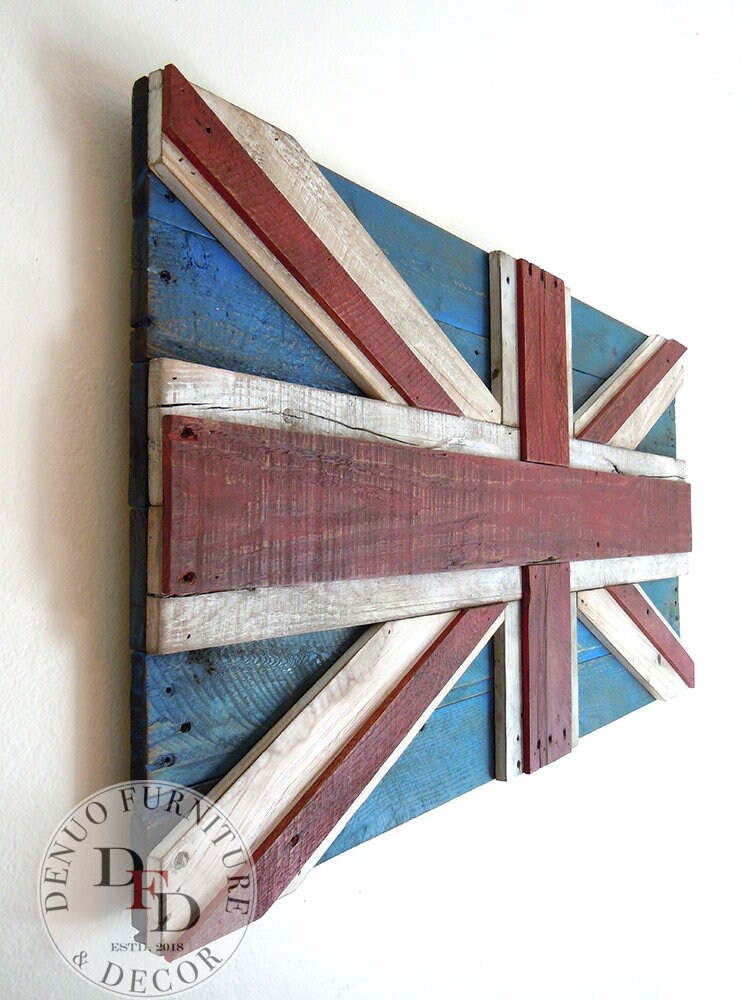 Pallet Flag UK Reclaimed Pallet Flag Wall Art 3D United | Etsy