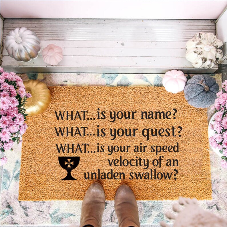 Monty Python Doormat Holy Grail Door Mat Funny Doormat Play Etsy