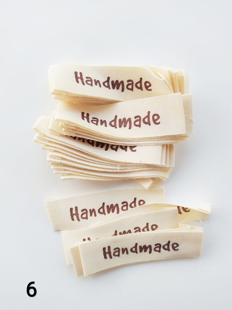 20 Handmade cotton fabric labels 55-15mm-20 Handgemachte Stoffetiketten-20 Fabric etiquettes Handmade-20 Etiquetas de tela 55-15mm