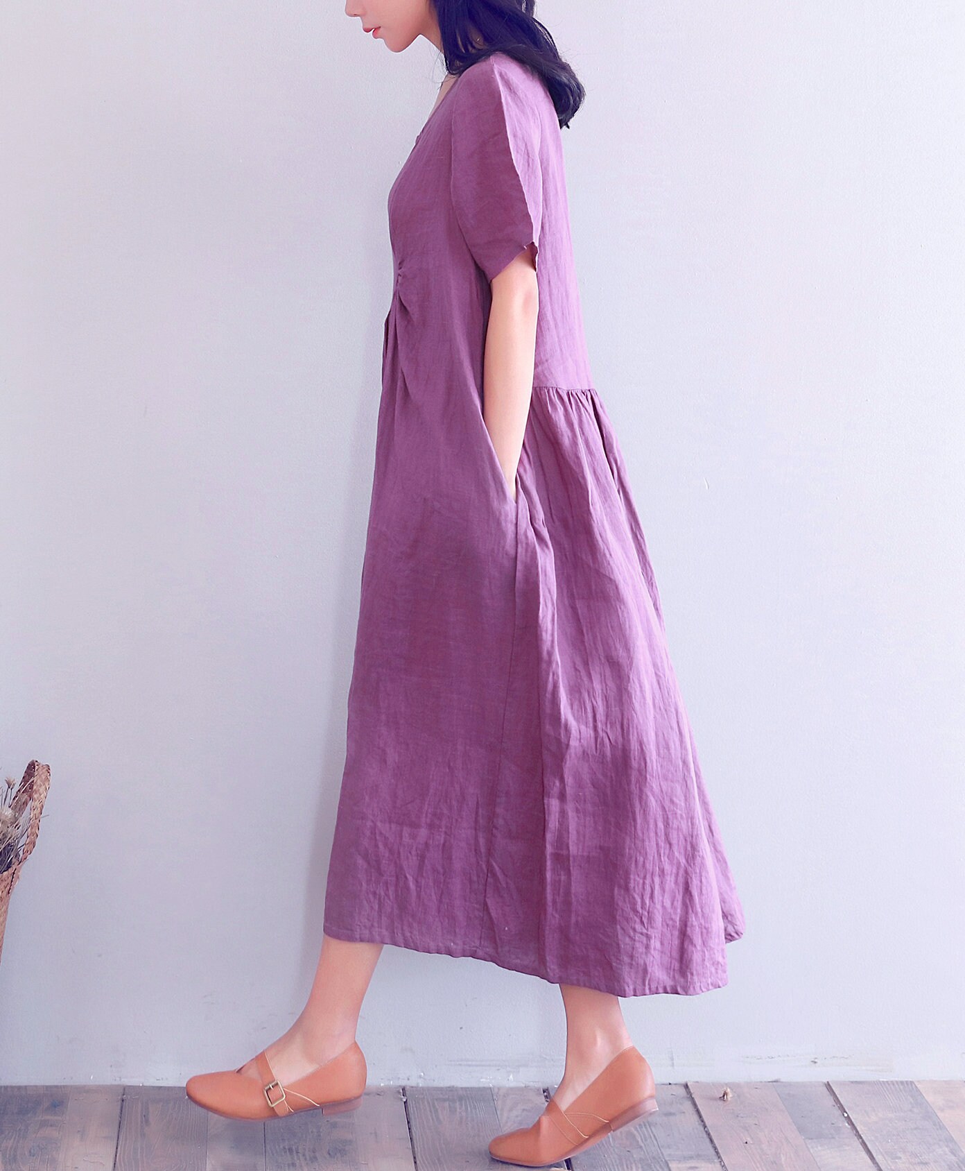New Design Short Sleeves Cotton Dress Soft Loose Tunics Summer | Etsy