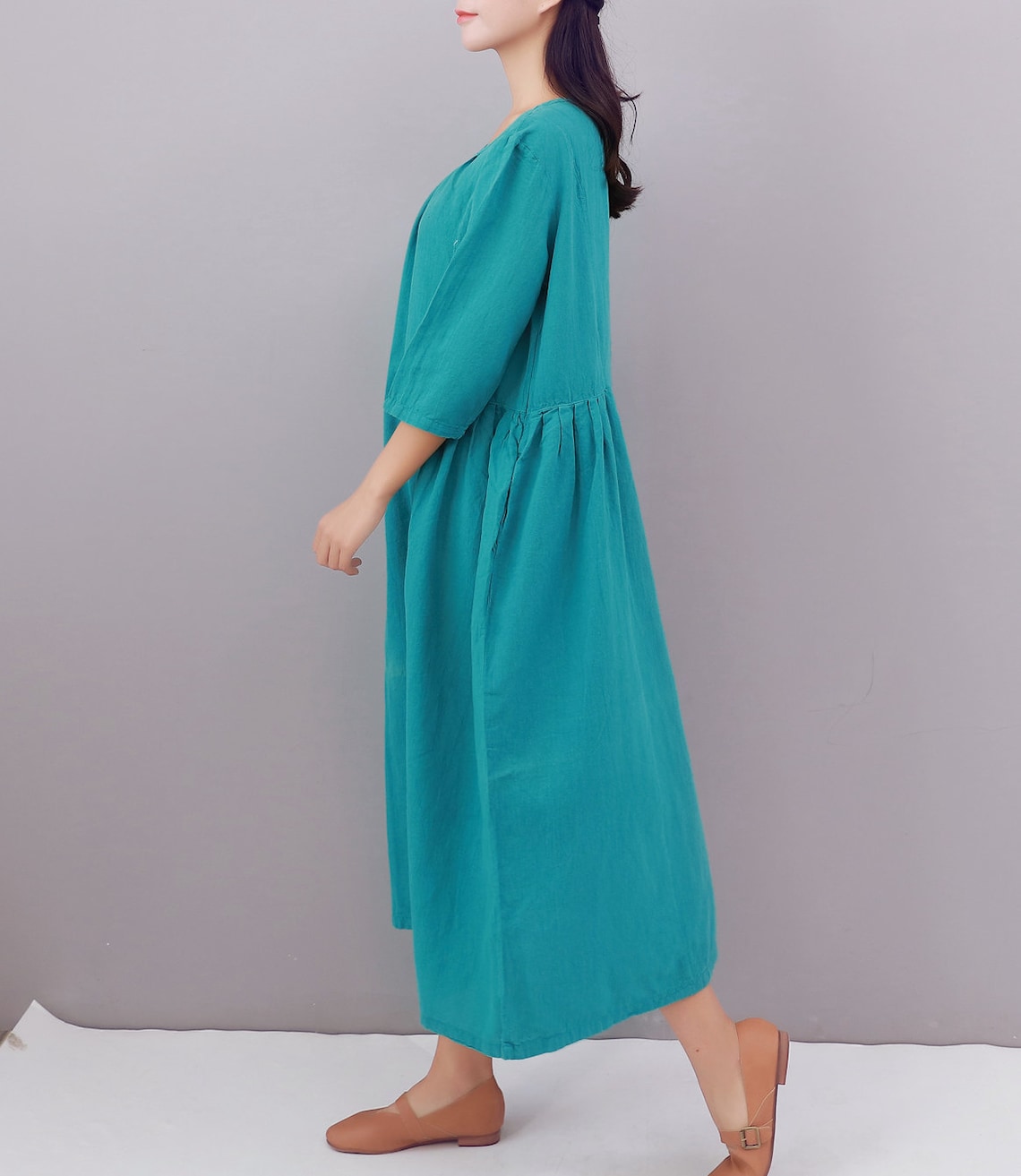 Clearance Dress Final Sale Cotton Linen Dress Shirt 3/4 Etsy