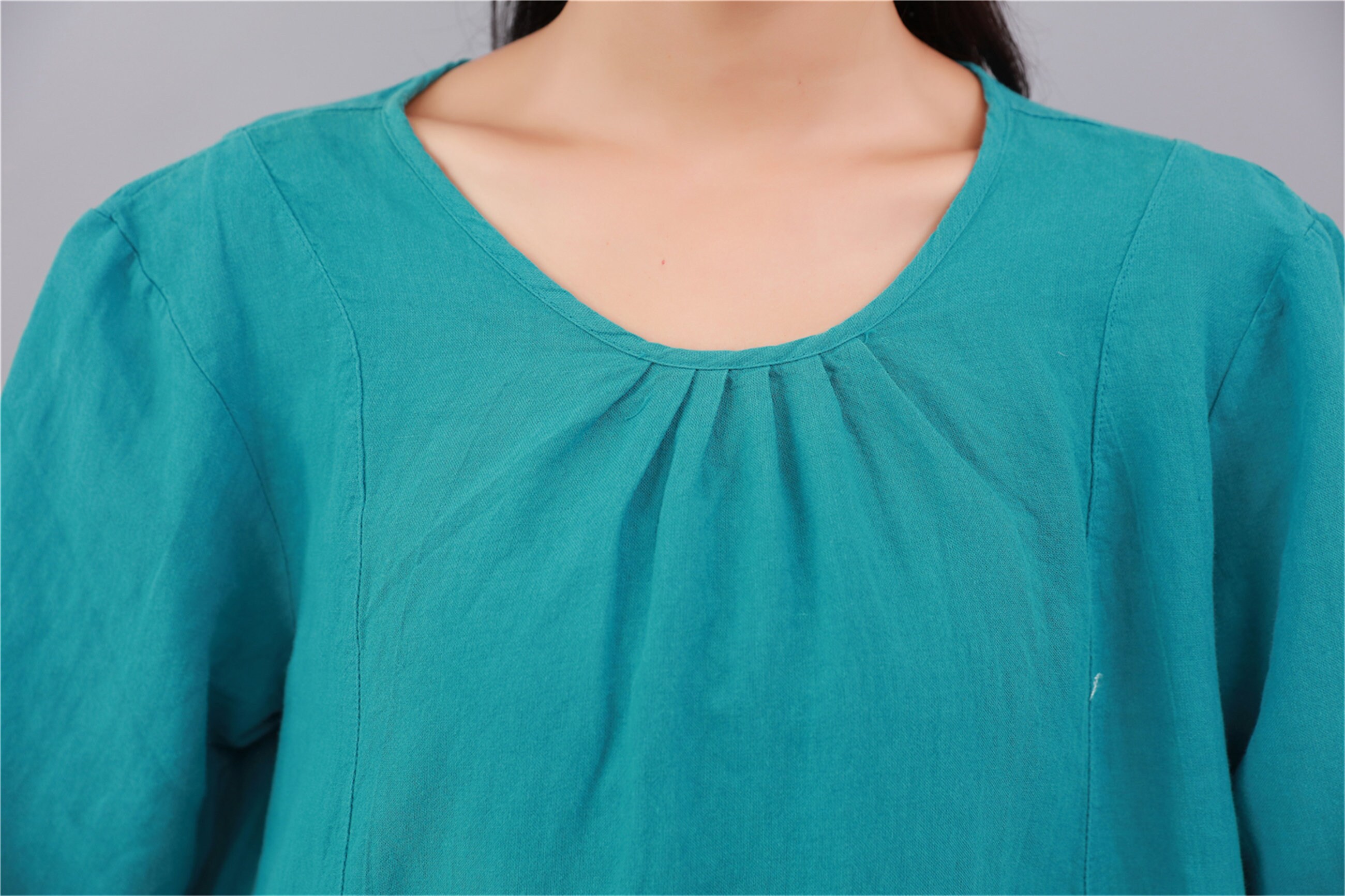 Clearance Dress Final Sale Cotton Linen Dress Shirt 3/4 Etsy