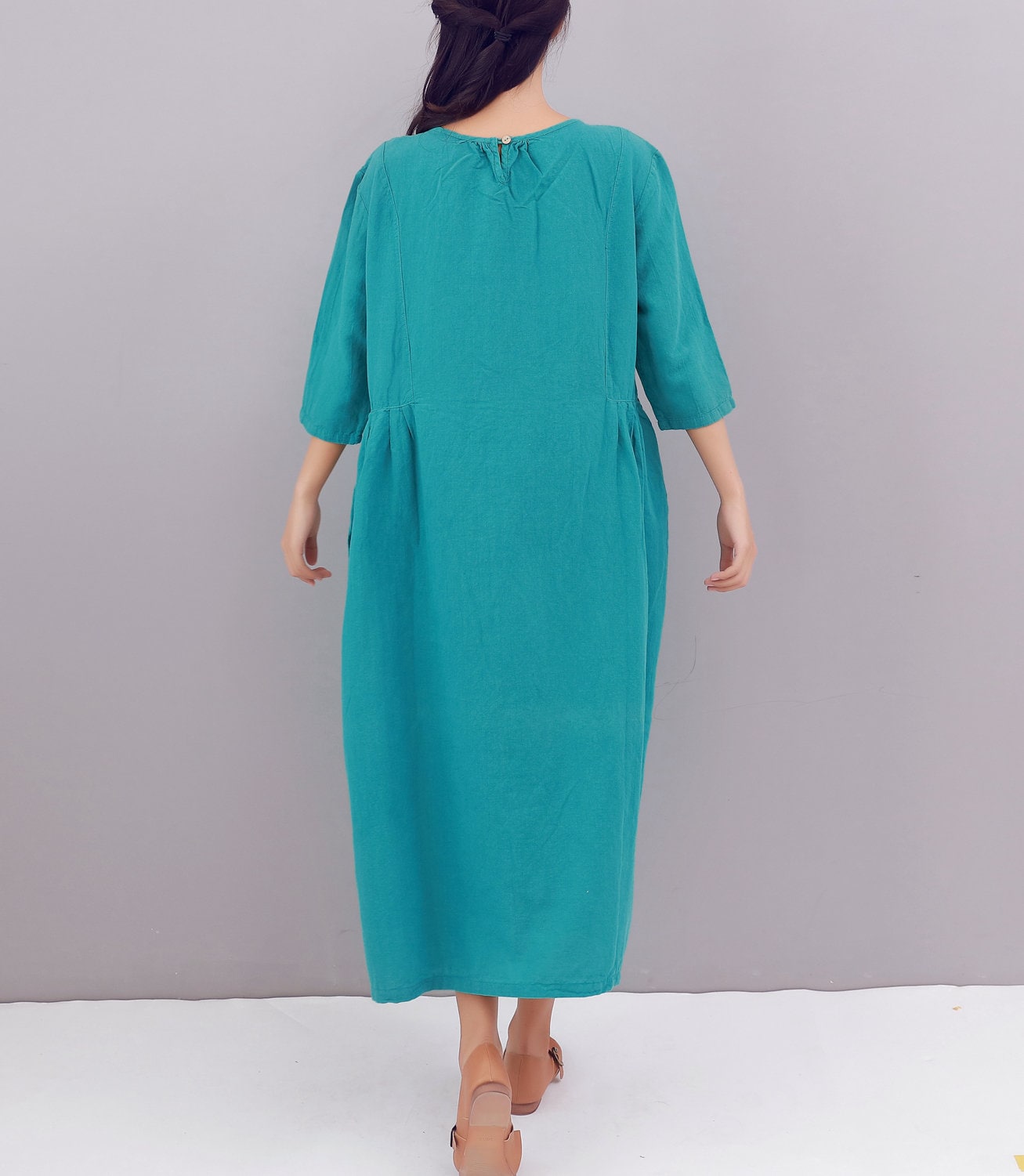 Clearance Dress Final Sale Cotton Linen Dress Shirt 3/4 Etsy