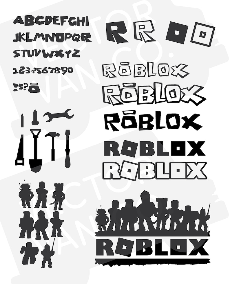 Download Roblox svg bundle pack Roblox cut file Roblox svg alphabet ...