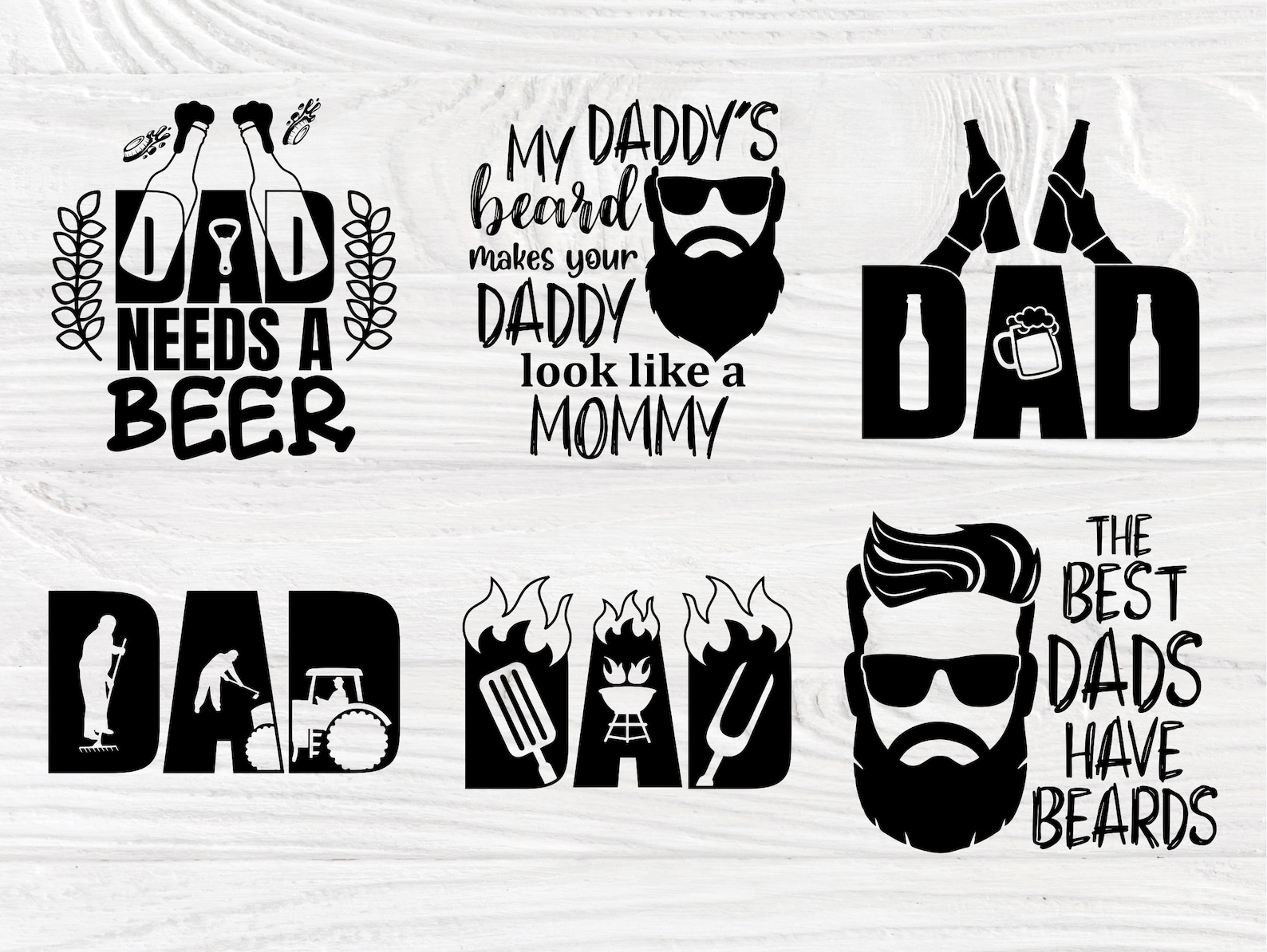Fathers Day Svg Beard Svg Dad Signs Beer Svg | Etsy