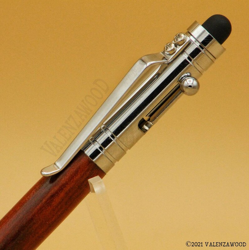 BLOODWOOD Tablet Stylus Bolt Action Retractable Ballpoint Pen **MADE to ORDER**