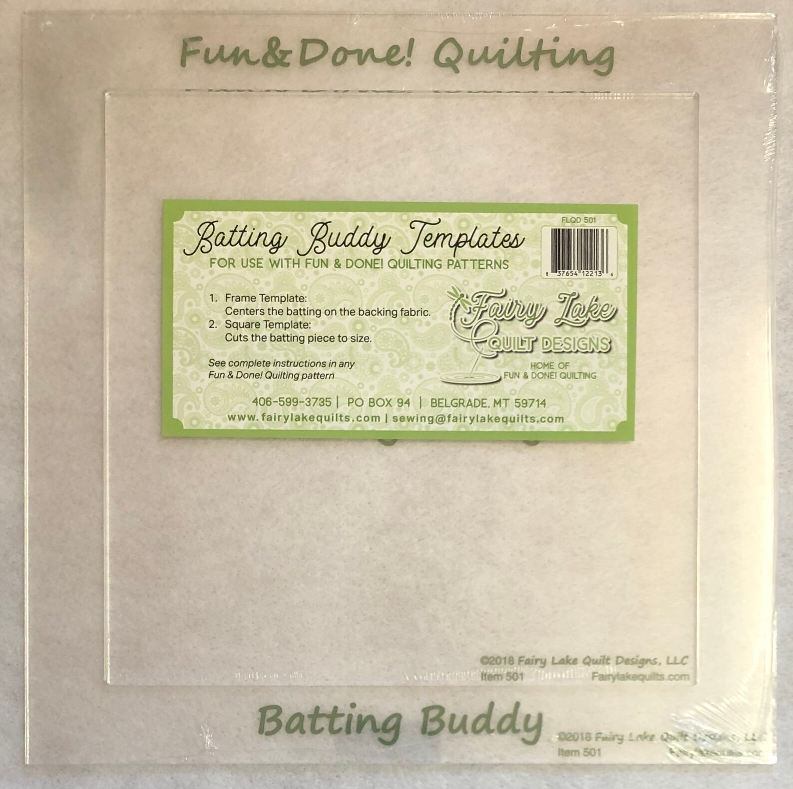 Batting Buddy 2pc Template Fun and Done Quilting Fairy Etsy