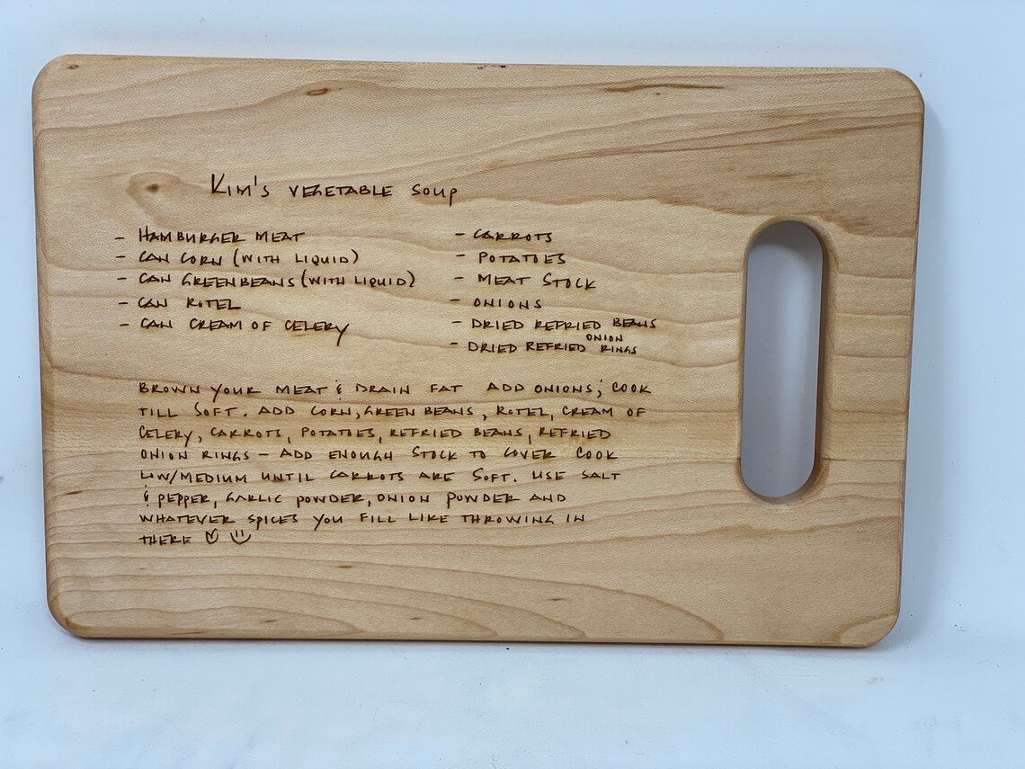 Create your own oneofakind cutting board with a handwritten Etsy