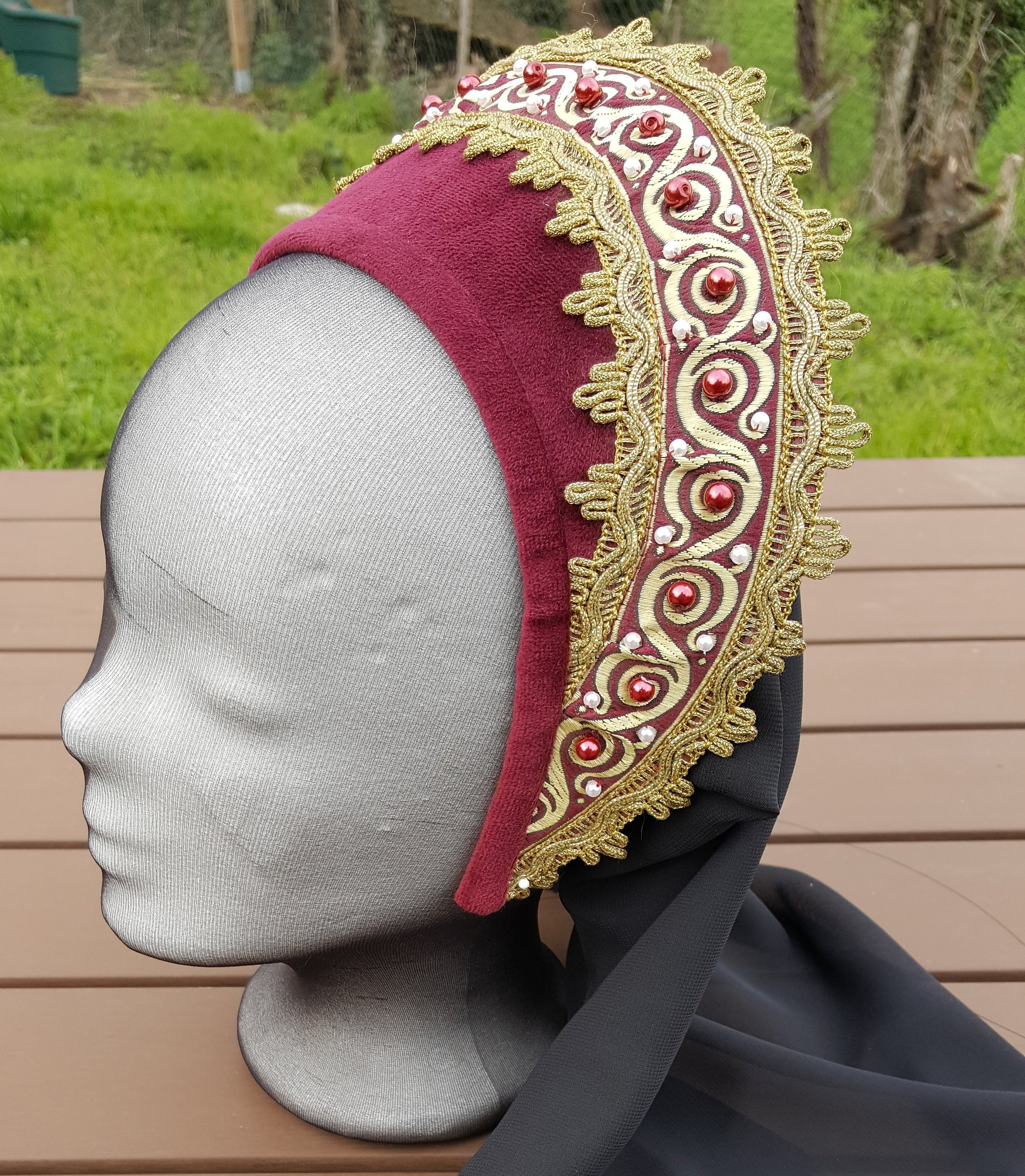 Renaissance French Hood Tudor Hat Anne Boleyn | Etsy