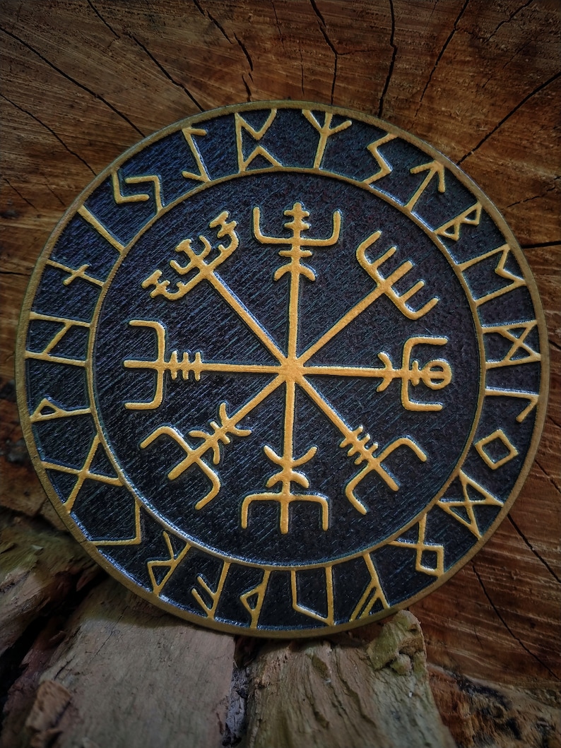 Vegvisir Wooden Wall Art Wooden Wall Sign Wooden Wall | Etsy