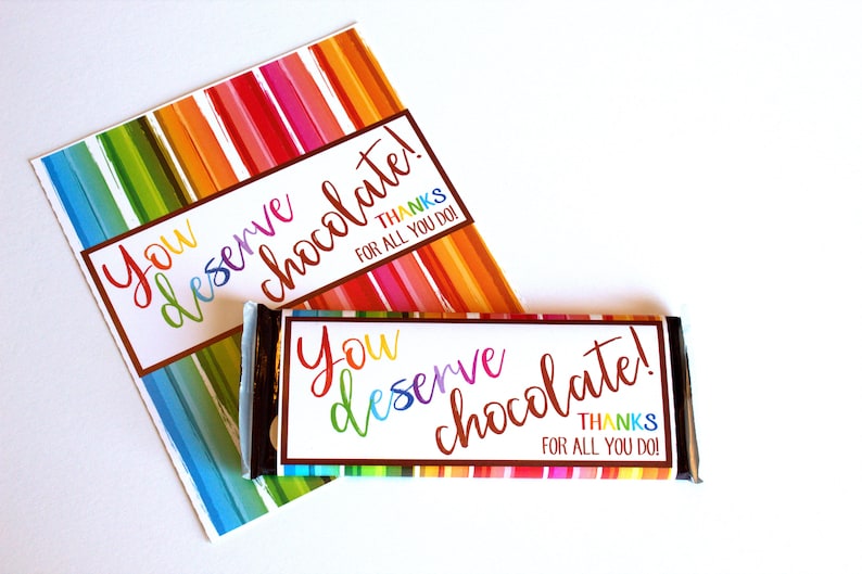 Free Printable Thank You Candy Wrappers For 4 4oz Bars