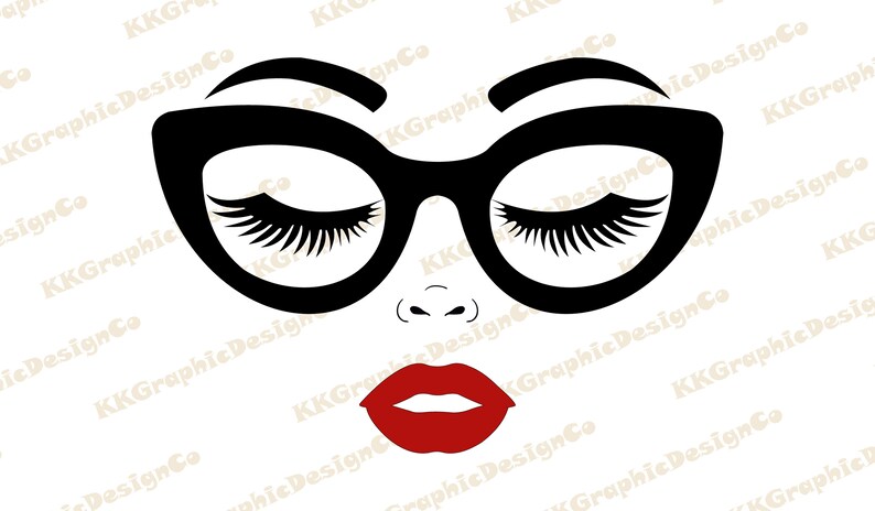 Download Women's face svg Girl in glasses svg Women face png Eye | Etsy