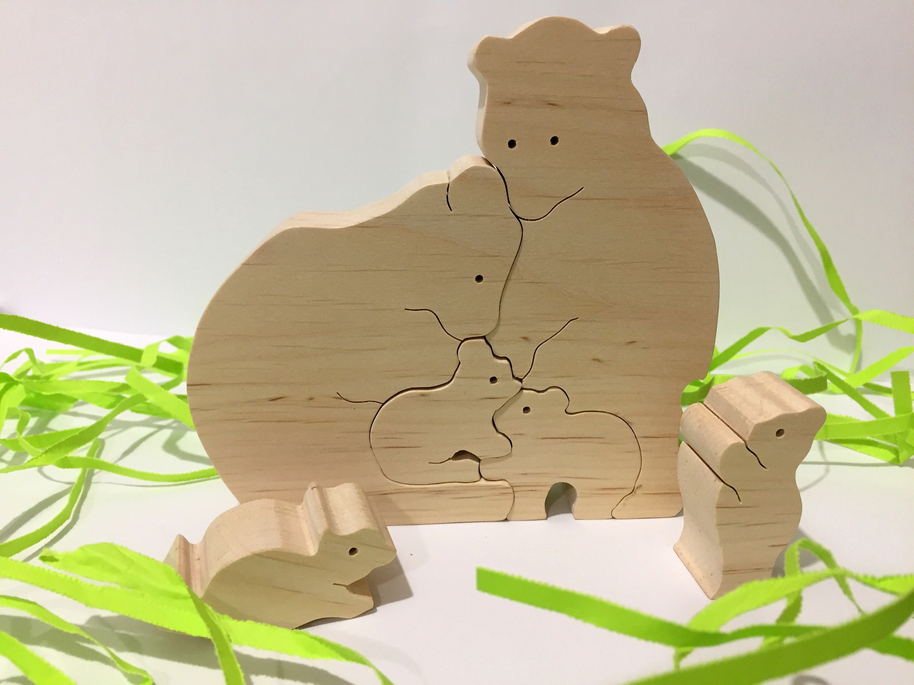 Wooden Puzzle bear family Wood toy Bears Wooden Puzzle | Etsy