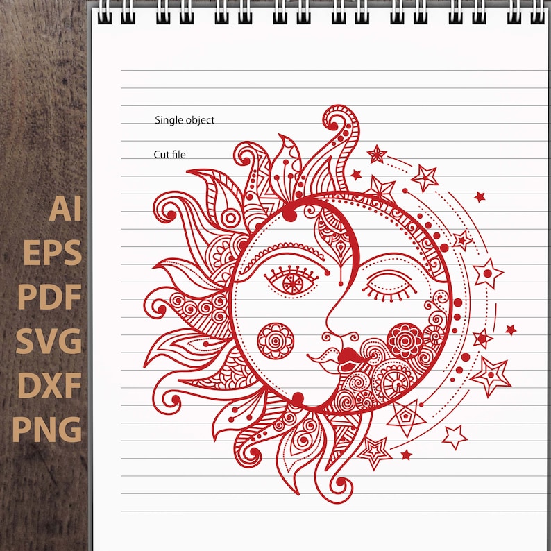 Download Zentangle sun and moon Mandala Digital download svg eps ai ...