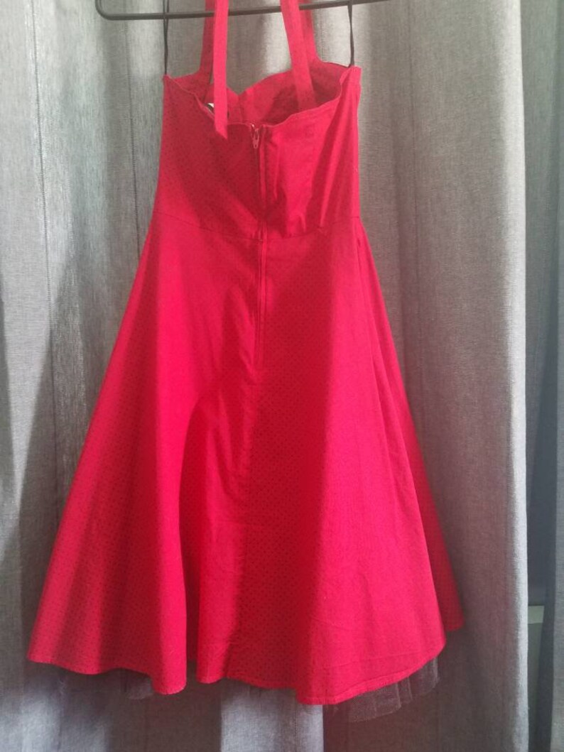 80s does 50s M Collection red polka dot dress SZ 5