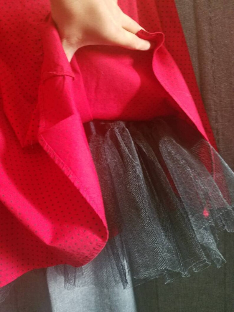 80s does 50s M Collection red polka dot dress SZ 5