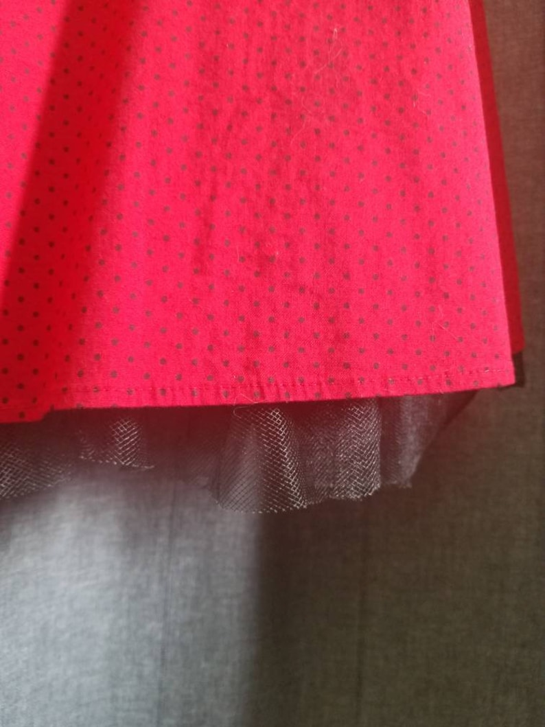 80s does 50s M Collection red polka dot dress SZ 5
