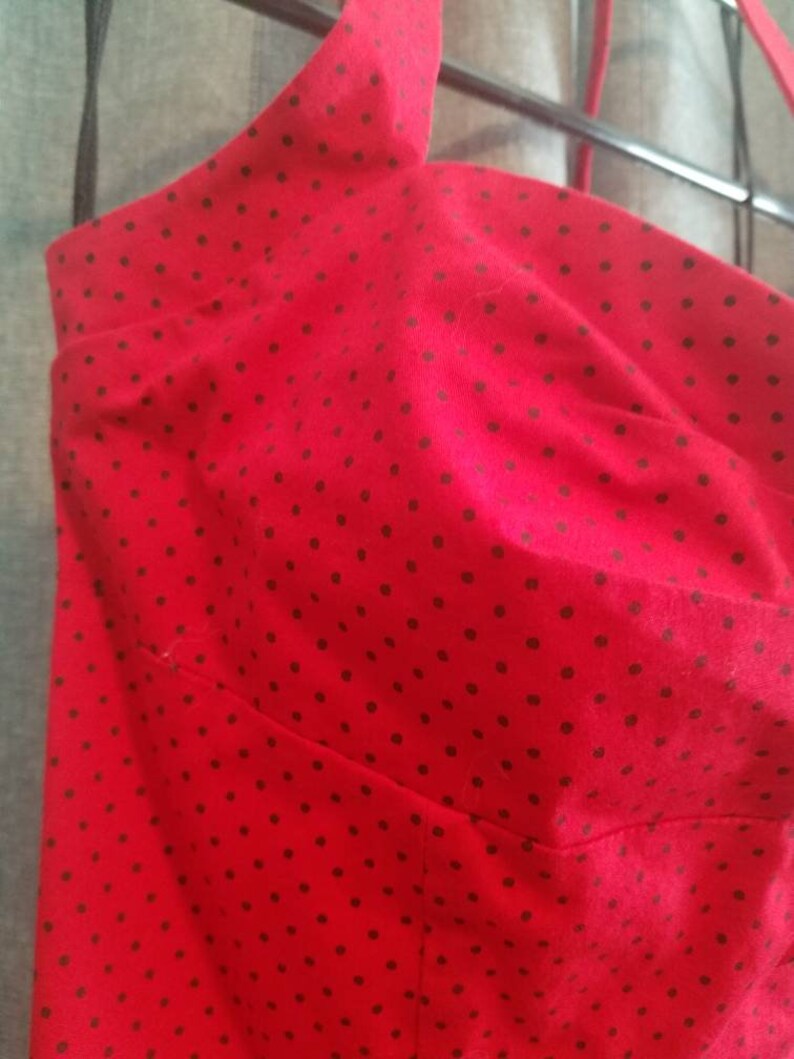 80s does 50s M Collection red polka dot dress SZ 5
