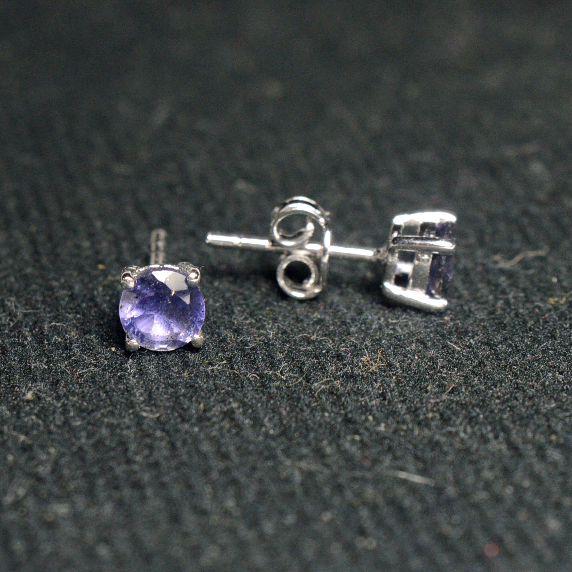 iolite stud earrings