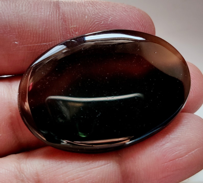 Natural Black Onyx Gemstone 62Ct High Quality Black Onyx Gemstone Cabochon Oval Shape Perfect Pendant Size Loose Gemstone 41x28x6MM
