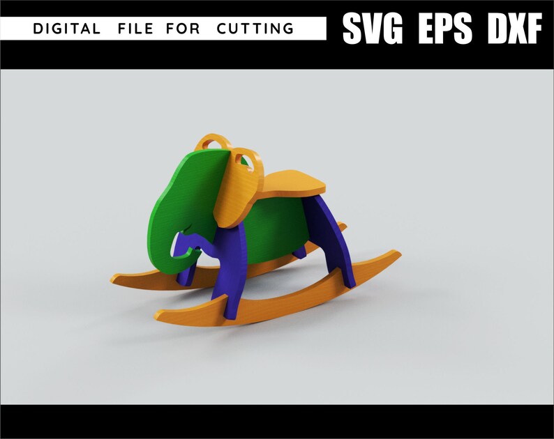 Baby elephant rocking chair cnc filefile cnclaser Etsy
