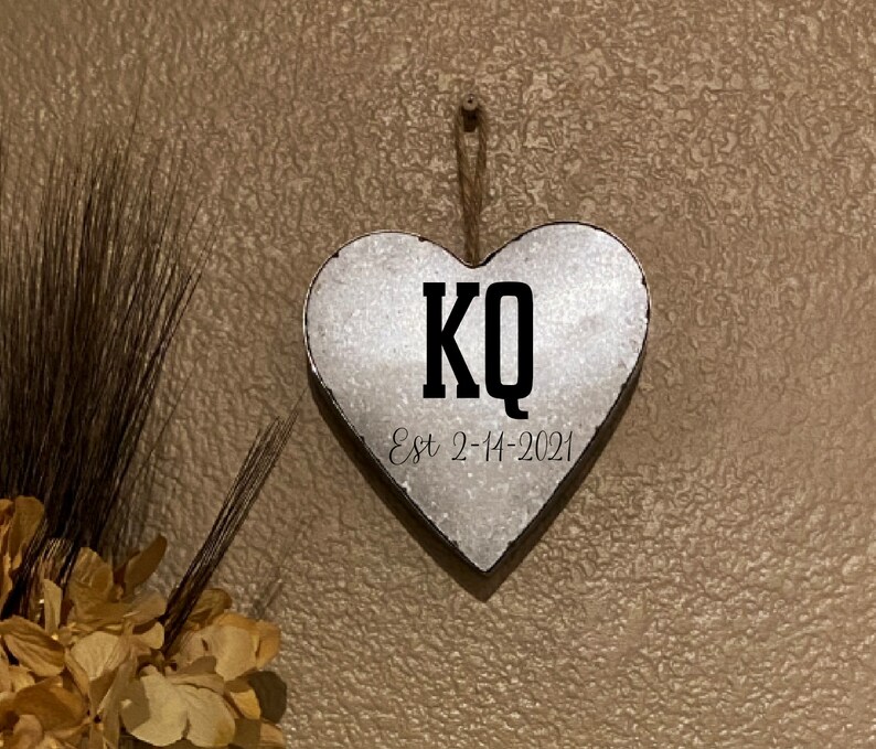 Personalized Initials Heart ~ Wedding Sign ~ Photo Prop ~ Sweetheart Table ~ Door Wreath ~ Wall Decor ~ Valentines ~ Ready to Hang