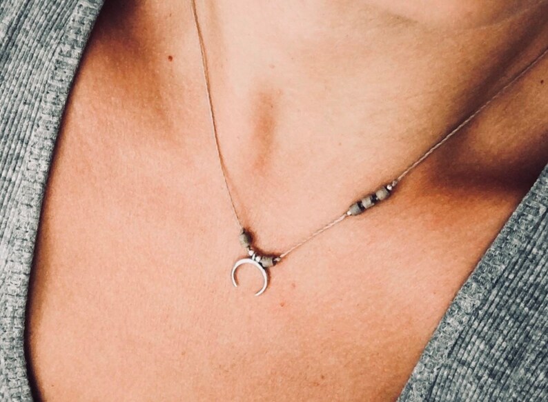 Silver moon necklace