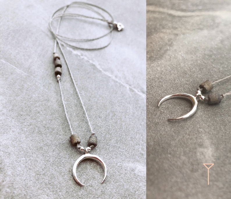 Silver moon necklace