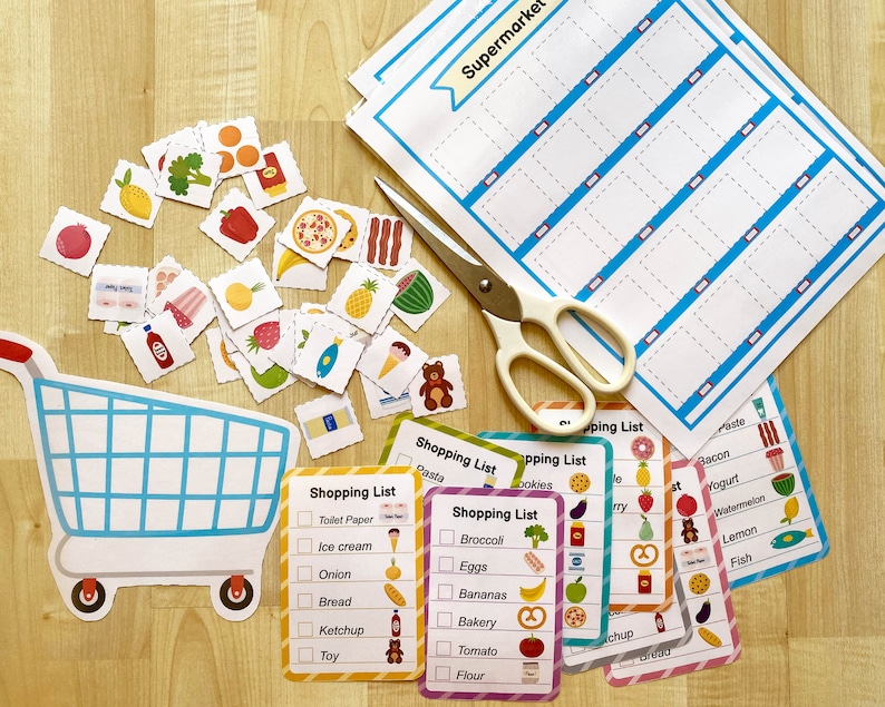 Shopping Busy Book Printable Game for Toddlers Grocery | Etsy