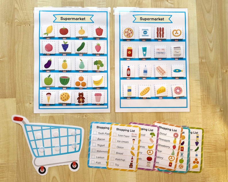 Shopping Busy Book Printable Game for Toddlers Grocery | Etsy