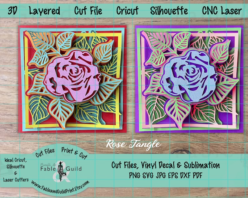Download 3D Multi Layered Cricut Cut File Cricut SVG Rose Mandala | Etsy