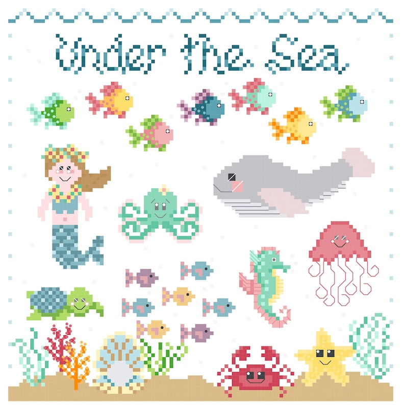 Under the Sea Cross Stitch Pattern Etsy