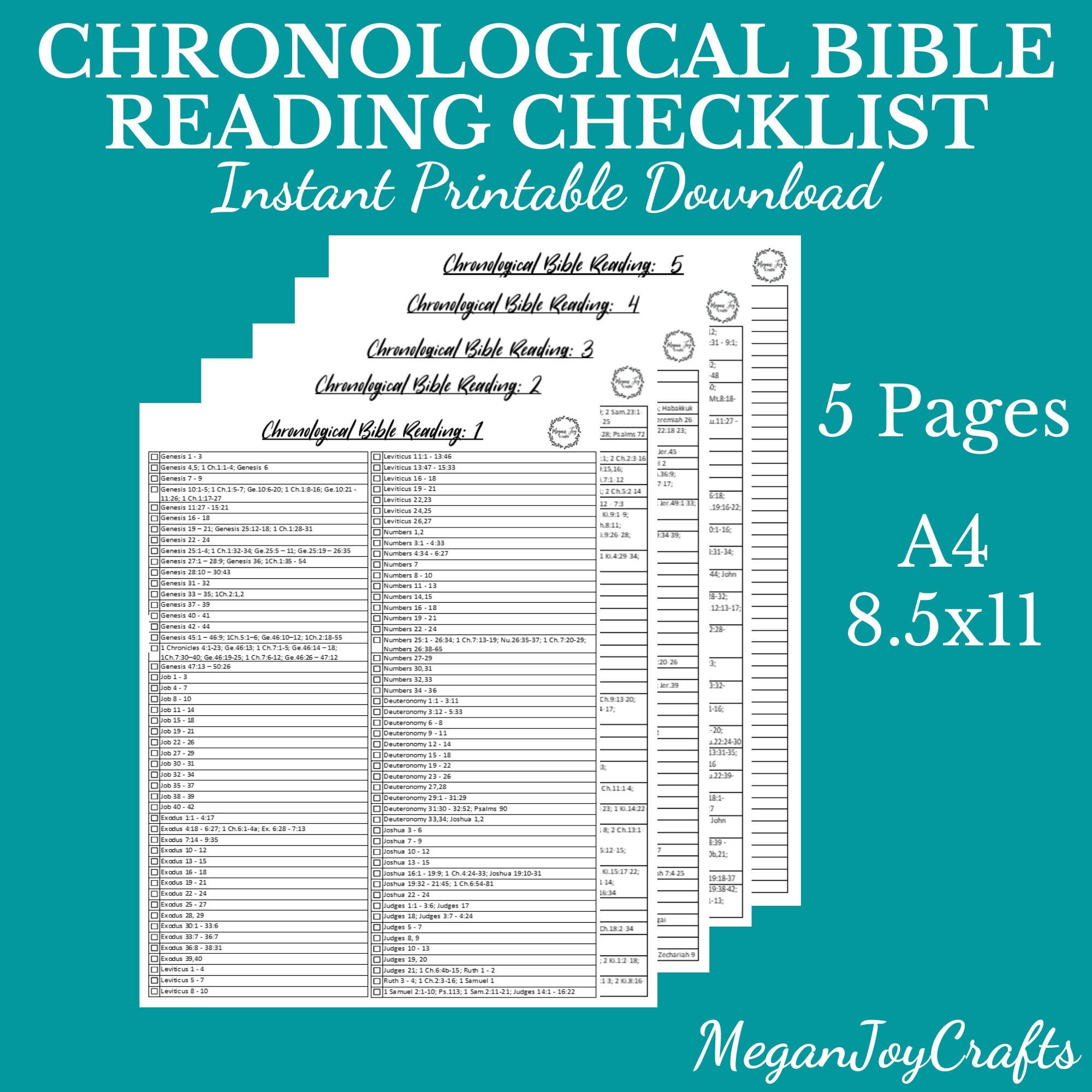 Printable Chronological Bible Reading Guide