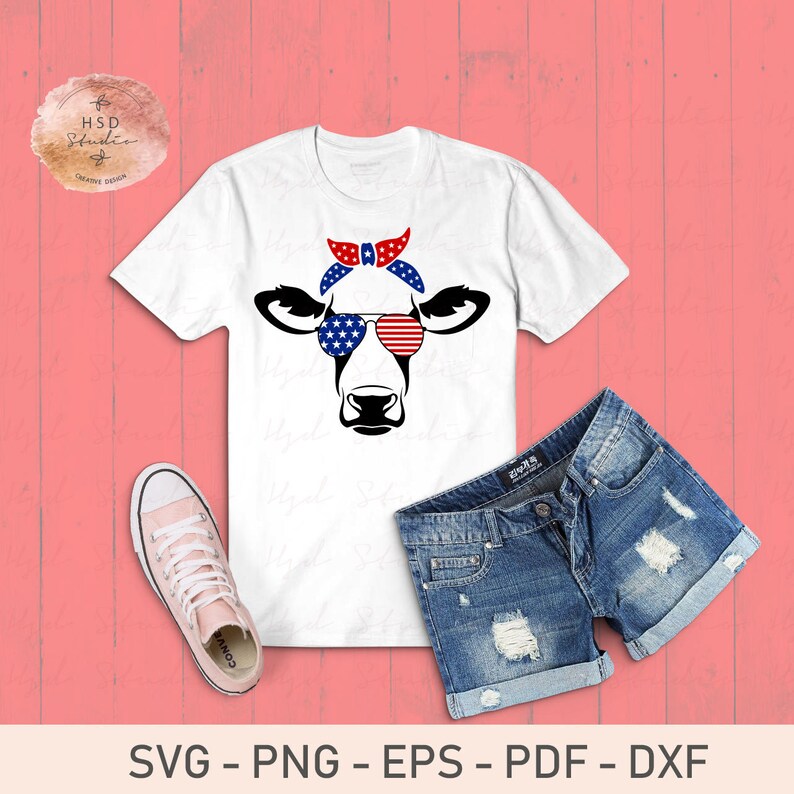 Download 4th of July Cow SVG Patriotic Cow Sublimation Designs | Etsy