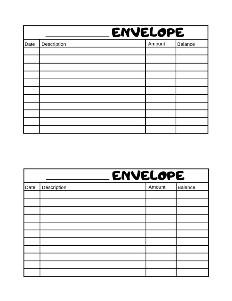 Budget Worksheets Cash Envelope Insert INSTANT DOWNLOAD | Etsy