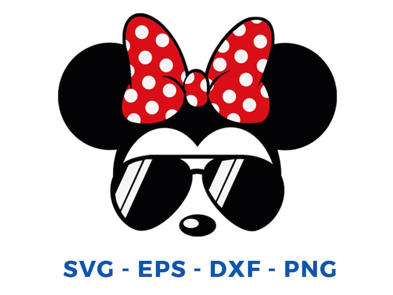 Mickey Minnie sunglasses svg Mickey Minnie Head Face svg png | Etsy