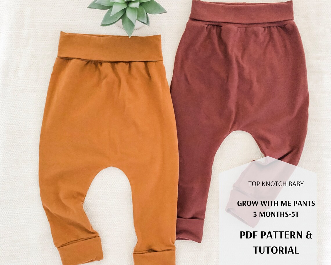Grow With Me Pants PDF Pattern and Tutorial Baby Pant Etsy