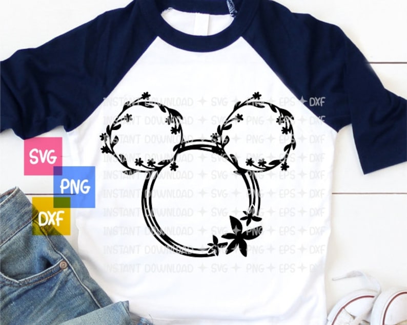 Disney Minnie Mouse Flower Head Minnie Mouse Ears SVG Disney | Etsy