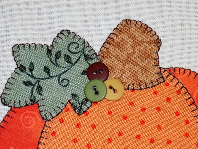 PUMPKIN ~ Appliqued Tea Towel