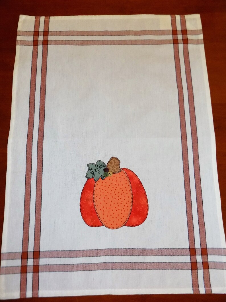 PUMPKIN ~ Appliqued Tea Towel