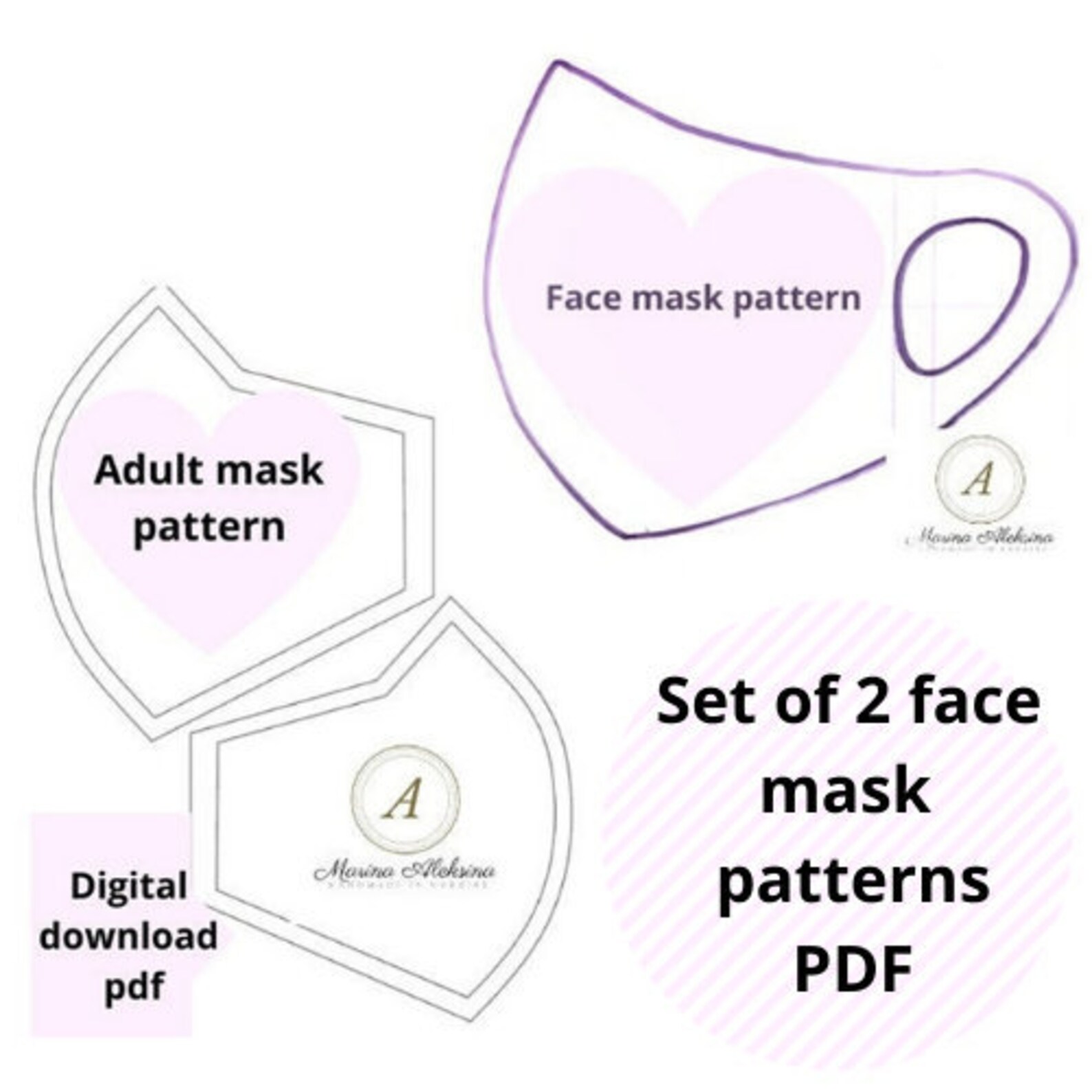 set-of-2-face-mask-patterns-pdf-washable-face-mask-digital-etsy