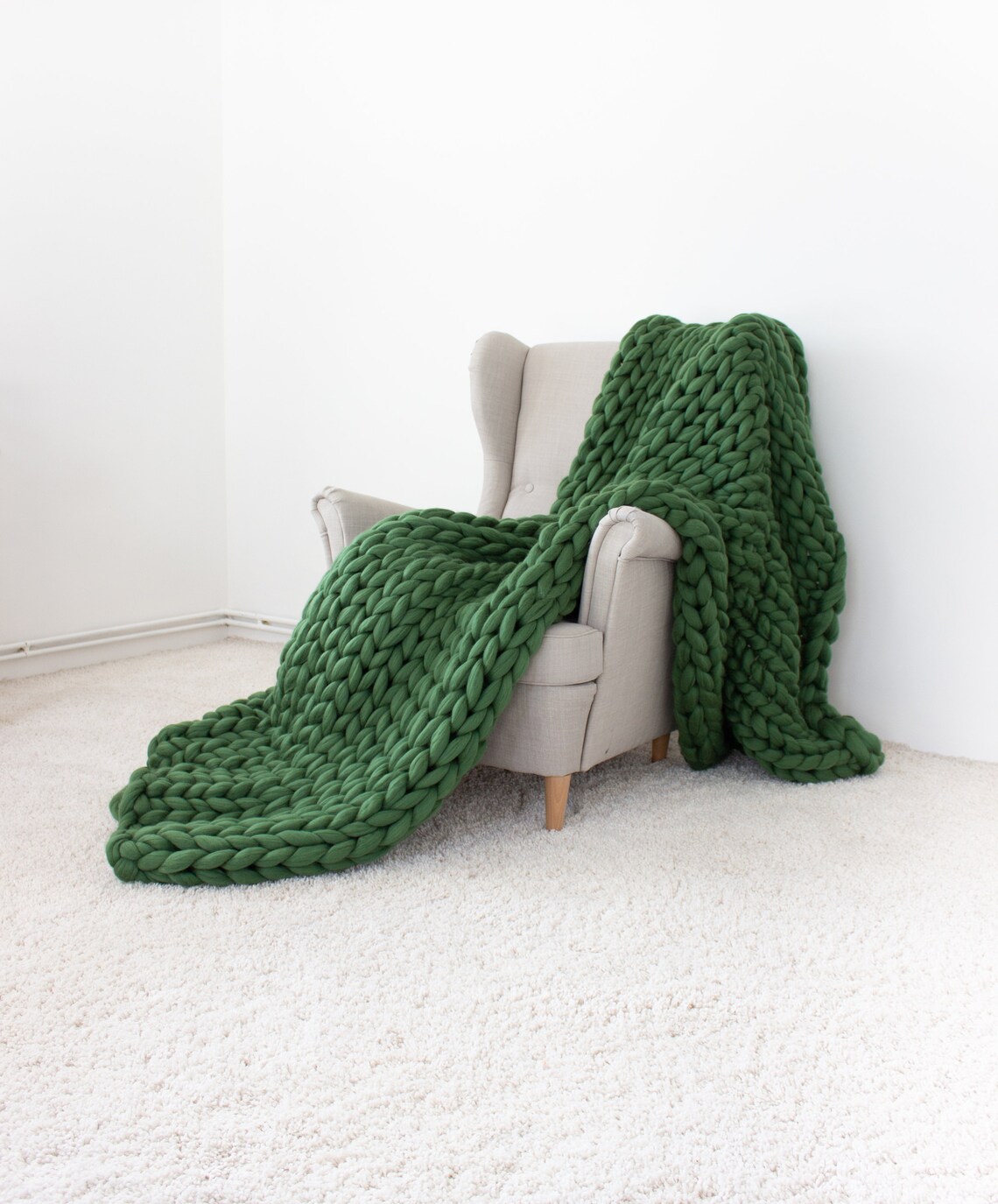 Soft merino wool weighted blanket chunky blanket weighted Etsy